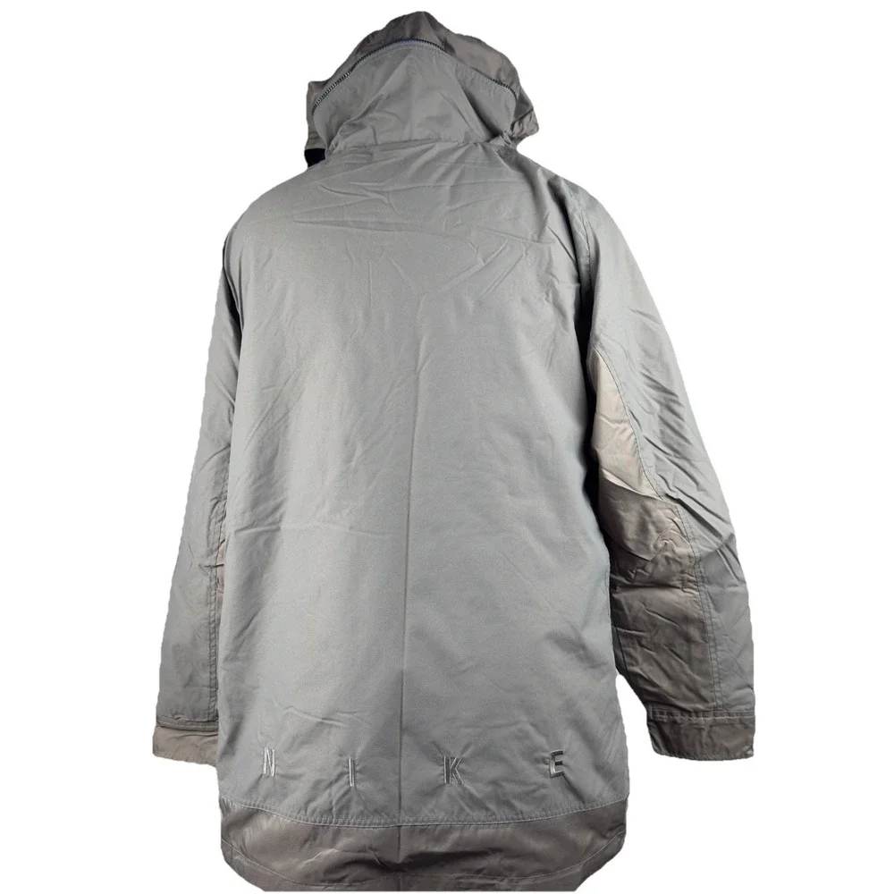 Vintage‎ 1990's Nike Men's Gray/Taupe Hooded Full Zip Windbreakers Jacket Size L - Picture 6 of 16
